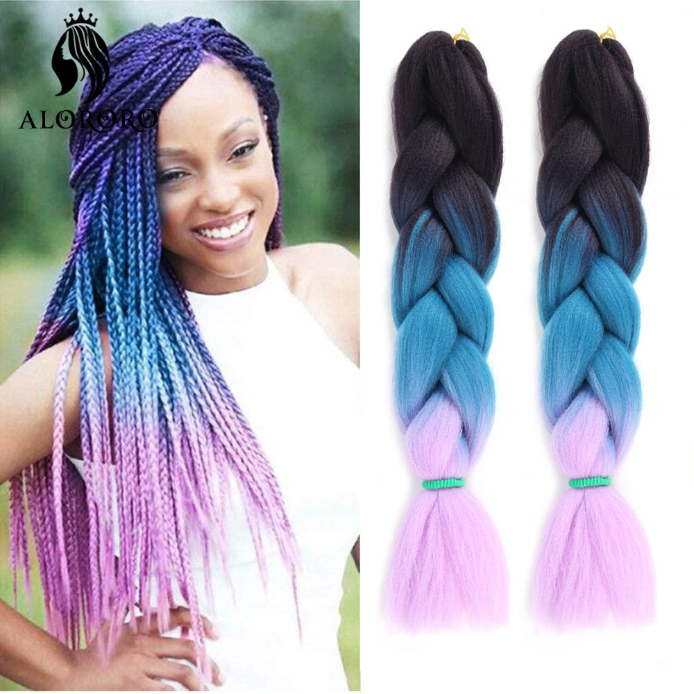 Alororo 24 Inches Jumbo Braiding Hair Synthetic Hair Extensions