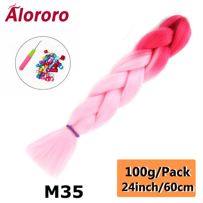 Alororo 24 Inches Jumbo Braiding Hair Synthetic Hair Extensions