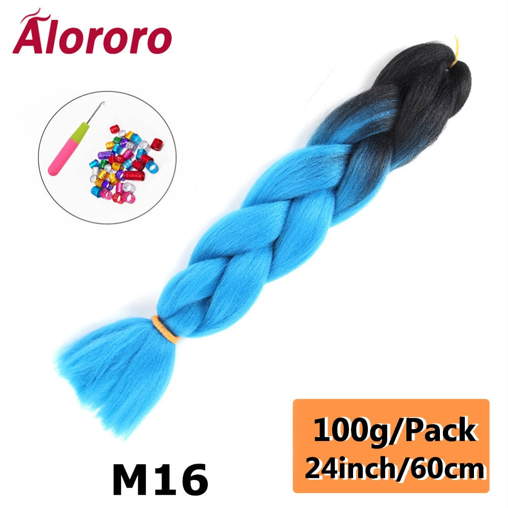 Alororo 24 Inches Jumbo Braiding Hair Synthetic Hair Extensions