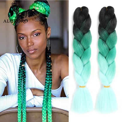 Alororo 24 Inches Jumbo Braiding Hair Synthetic Hair Extensions