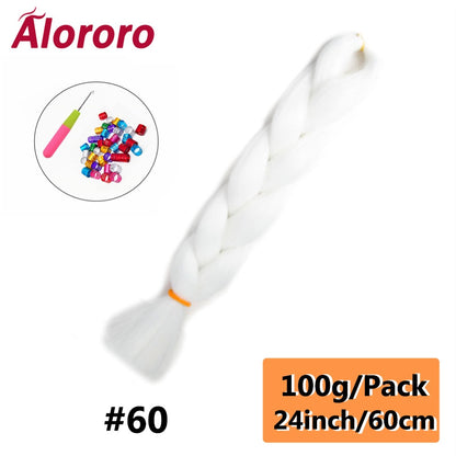 Alororo 24 Inches Jumbo Braiding Hair Synthetic Hair Extensions