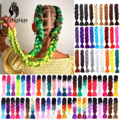 Alororo 24 Inches Jumbo Braiding Hair Synthetic Hair Extensions