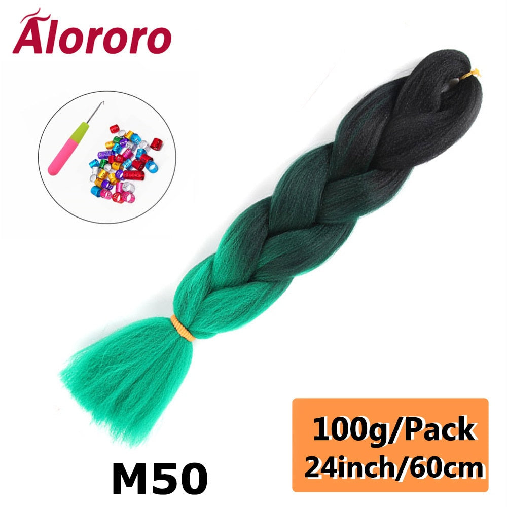 Alororo 24 Inches Jumbo Braiding Hair Synthetic Hair Extensions