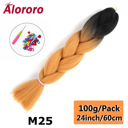 Alororo 24 Inches Jumbo Braiding Hair Synthetic Hair Extensions