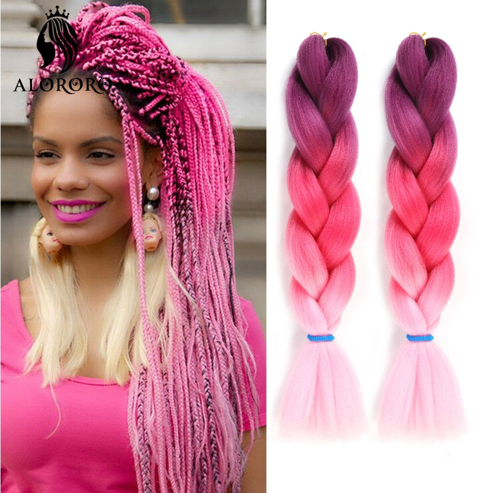 Alororo 24 Inches Jumbo Braiding Hair Synthetic Hair Extensions