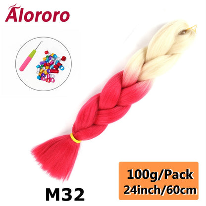 Alororo 24 Inches Jumbo Braiding Hair Synthetic Hair Extensions