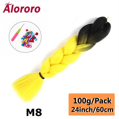 Alororo 24 Inches Jumbo Braiding Hair Synthetic Hair Extensions