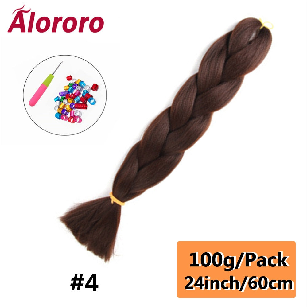 Alororo 24 Inches Jumbo Braiding Hair Synthetic Hair Extensions