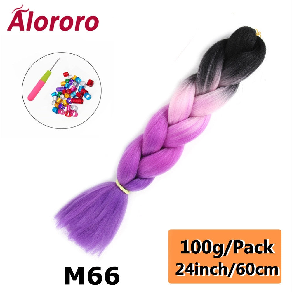 Alororo 24 Inches Jumbo Braiding Hair Synthetic Hair Extensions