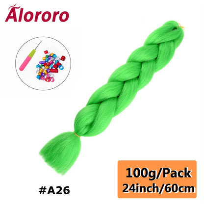 Alororo 24 Inches Jumbo Braiding Hair Synthetic Hair Extensions