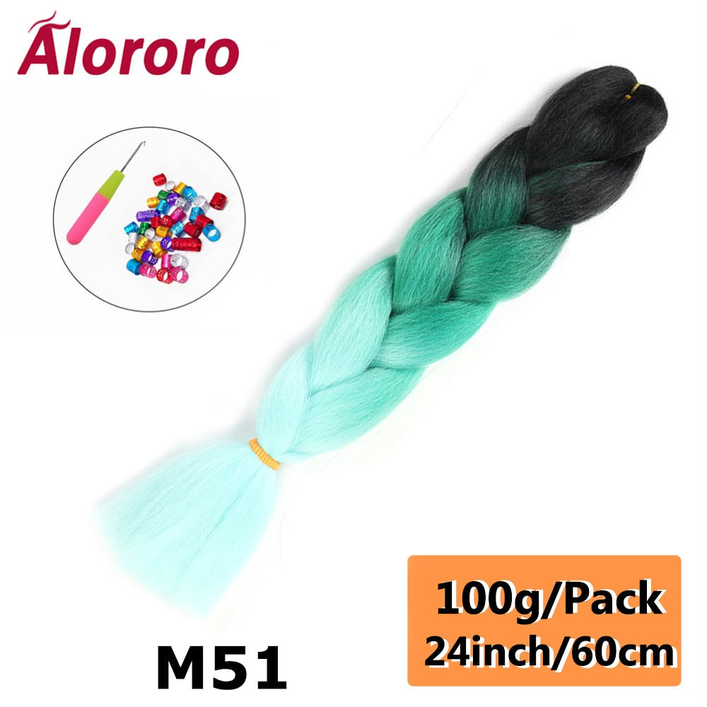 Alororo 24 Inches Jumbo Braiding Hair Synthetic Hair Extensions