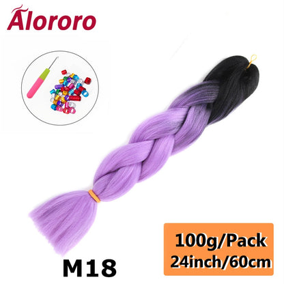 Alororo 24 Inches Jumbo Braiding Hair Synthetic Hair Extensions