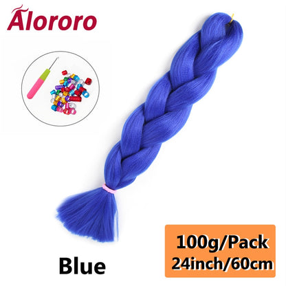 Alororo 24 Inches Jumbo Braiding Hair Synthetic Hair Extensions