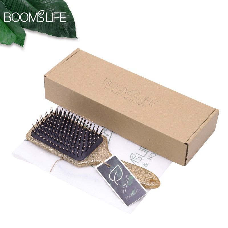 Glitter Gold Paddle Brush