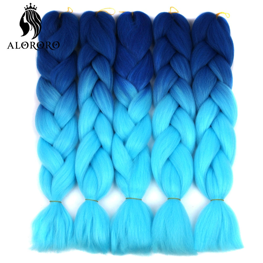 Alororo 24 Inches Jumbo Braiding Hair Synthetic Hair Extensions