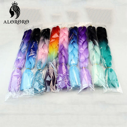 Alororo 24 Inches Jumbo Braiding Hair Synthetic Hair Extensions