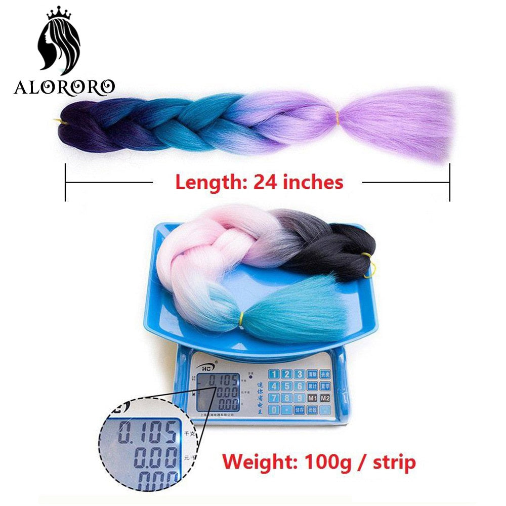 Alororo 24 Inches Jumbo Braiding Hair Synthetic Hair Extensions