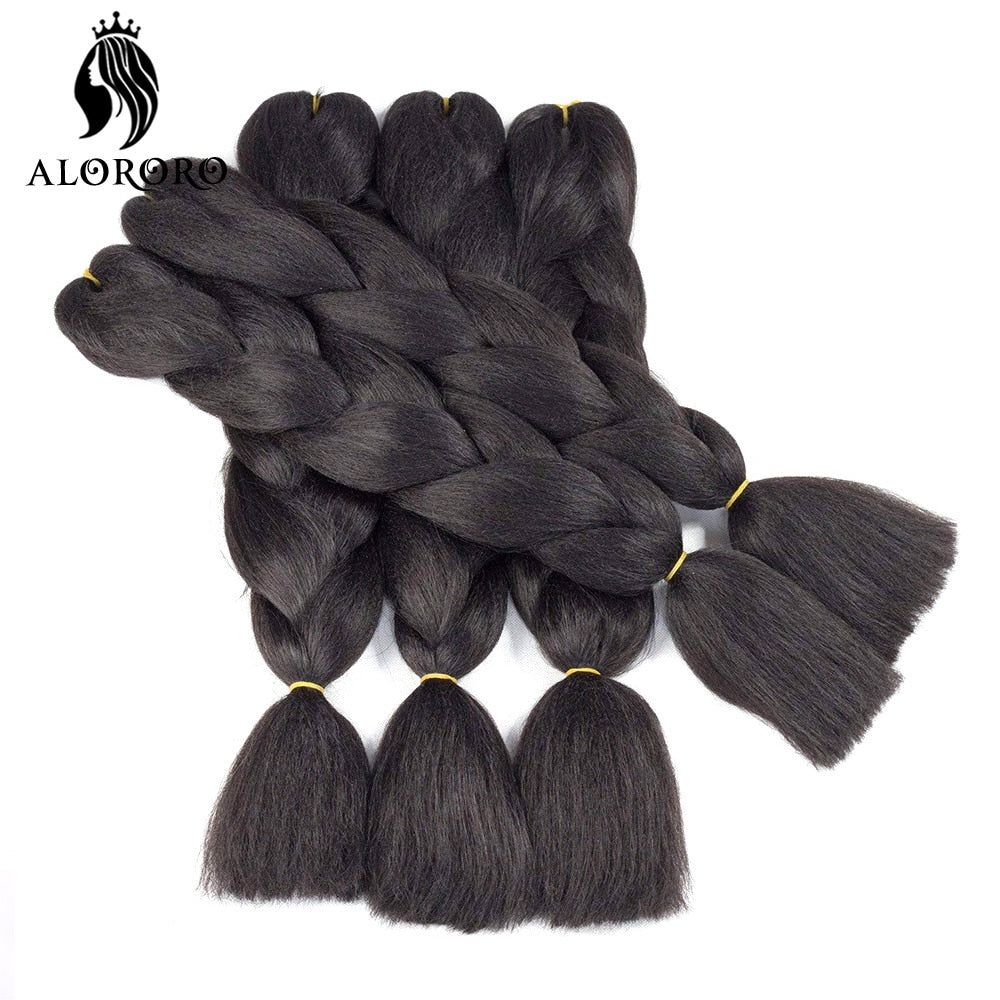 Alororo 24 Inches Jumbo Braiding Hair Synthetic Hair Extensions