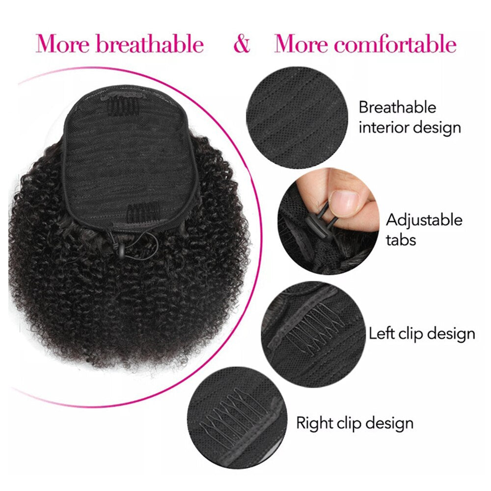 Long Kinky Ponytail (Compatible with 4a/4b/4c hair types)