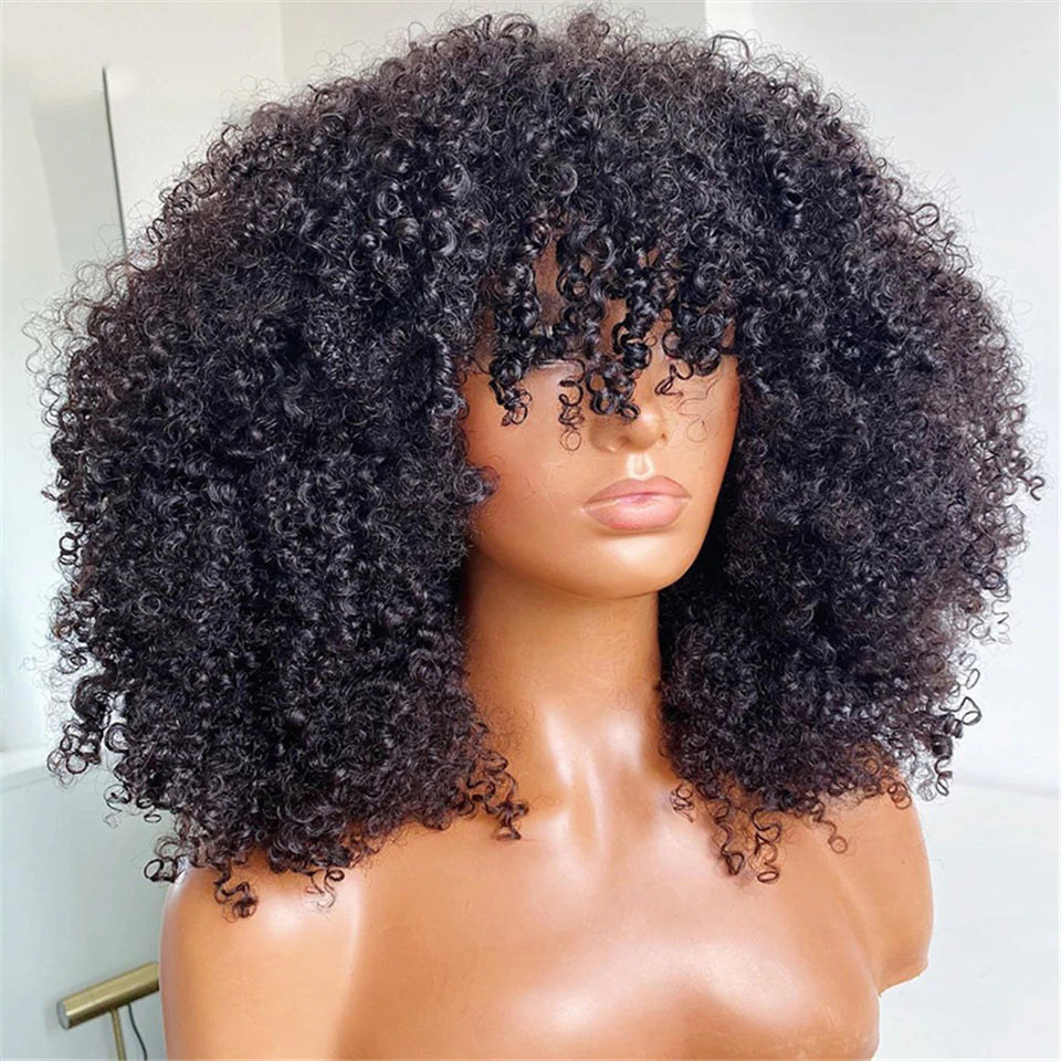 UQueen Afro Kinky Wig With Bangs (Compatible with 4a/4b/4c Hair Types)