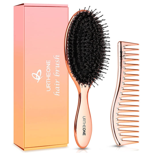 Hairbrush and Wide Tooth Comb (Rose Gold)