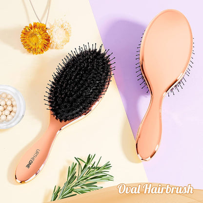 Hairbrush and Wide Tooth Comb (Rose Gold)