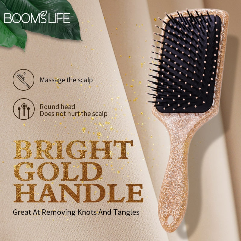 Glitter Gold Paddle Brush