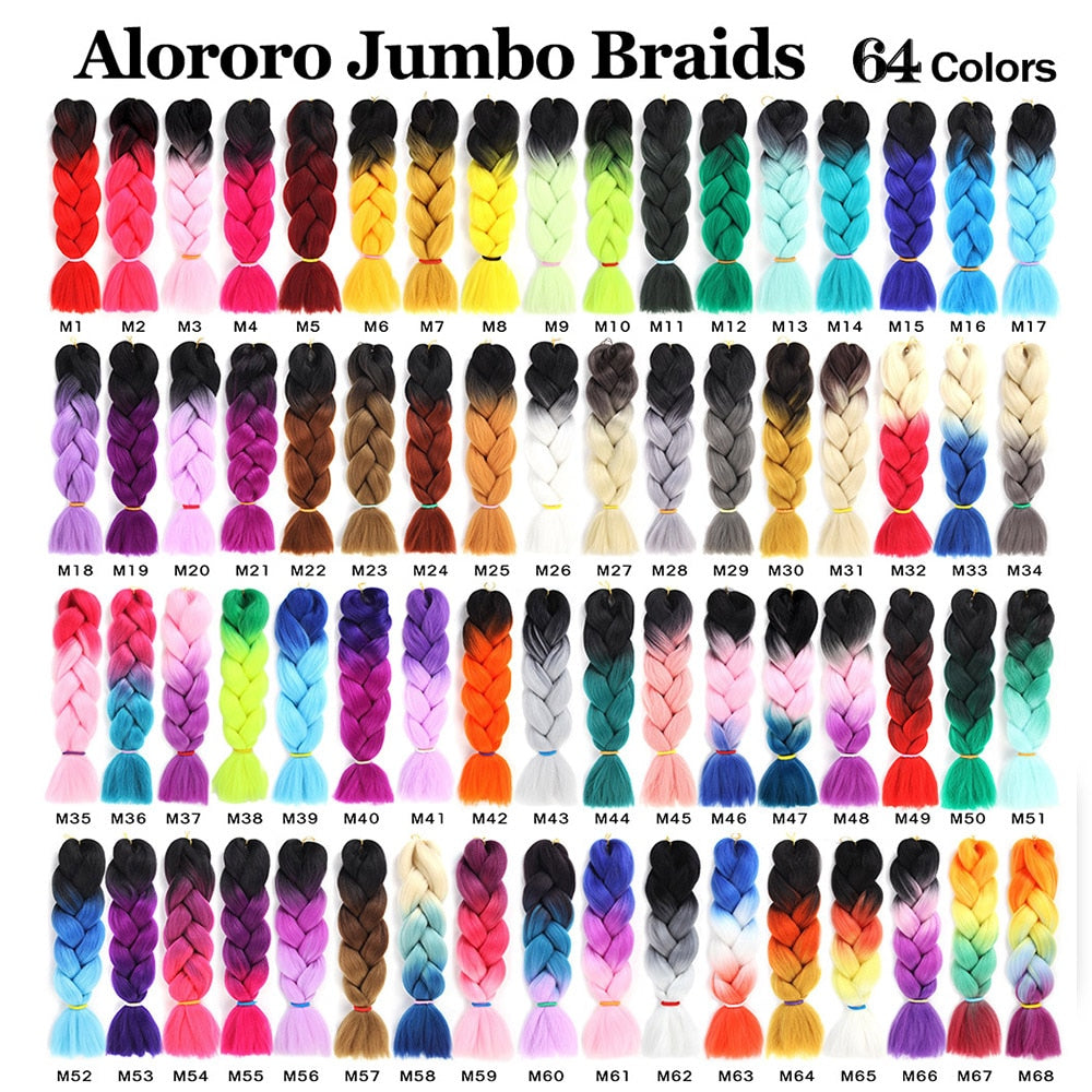 Alororo 24 Inches Jumbo Braiding Hair Synthetic Hair Extensions