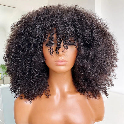 UQueen Afro Kinky Wig With Bangs (Compatible with 4a/4b/4c Hair Types)